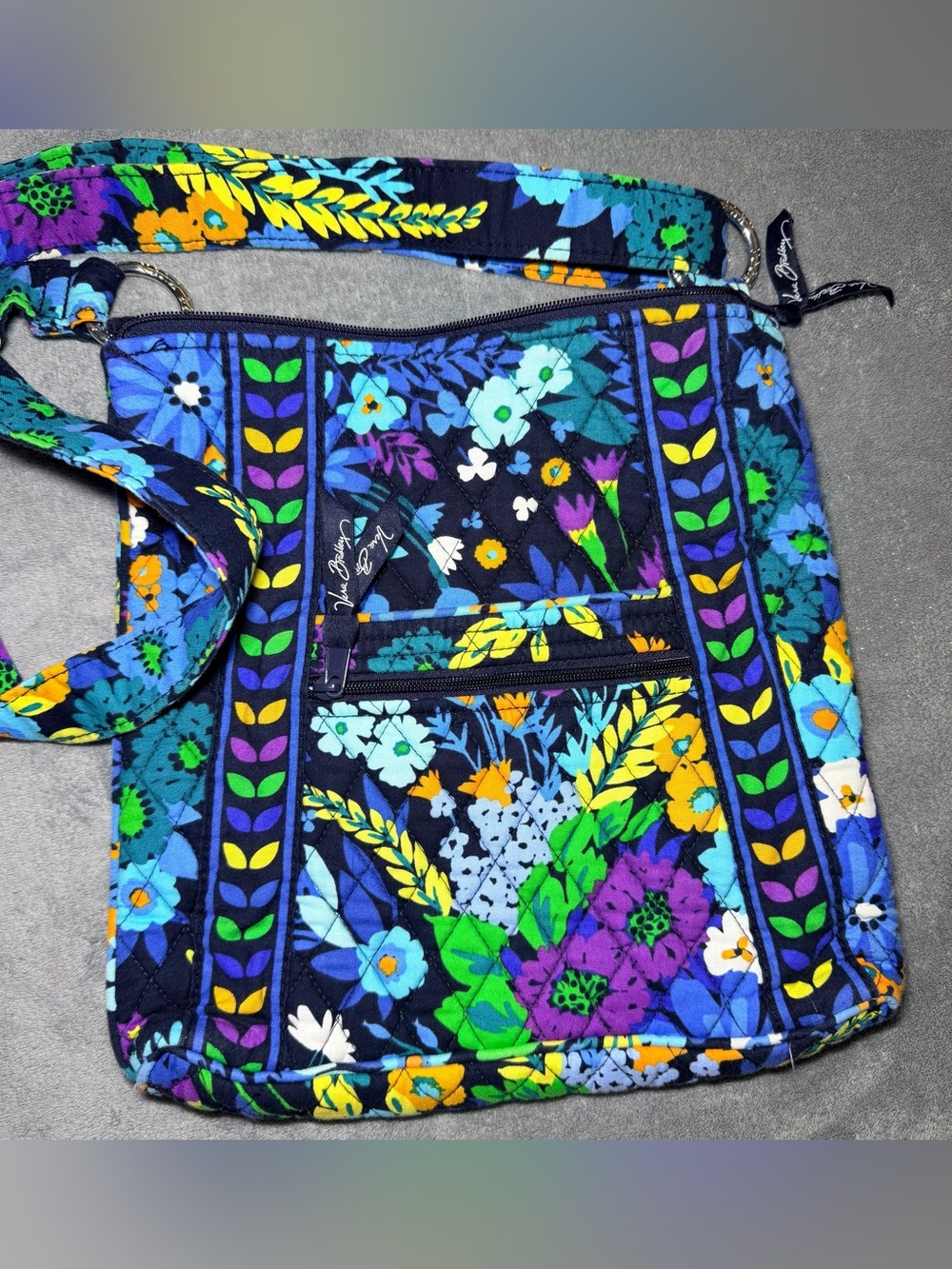 Vera Bradley Navy Floral Hipster Crossbody Bag